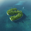 Island Alphabet. Paradise tropical island in form of letter S