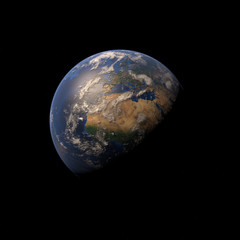3d planet earth on space background