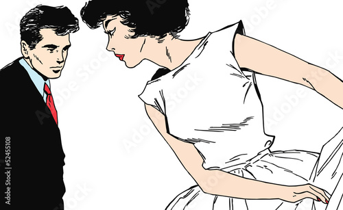Board z aluminiowym obramowaniem Ilustracja para zakochanych