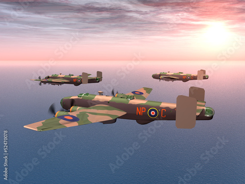 Obraz w ramie Heavy Bomber Halifax