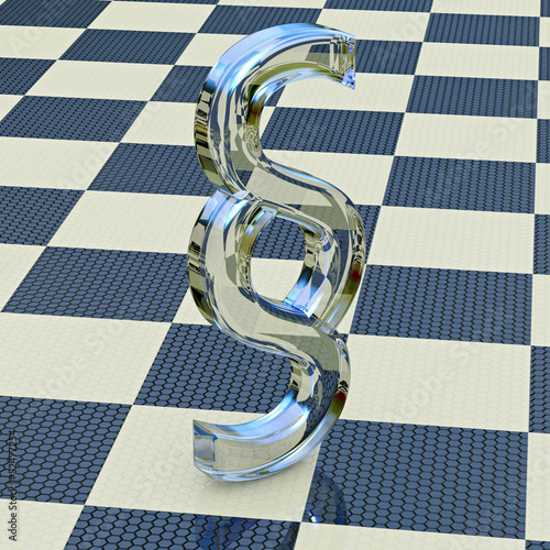 Naklejka na szybę Gesetz Zeichen aus Glas - 3D Render