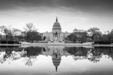 The United States Capitol building in Washington DC, sunrise