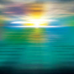 Wall Mural - abstract background with sea sunrise