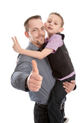 Wall Mural - Allein erziehender Vater mit seinem Sohn