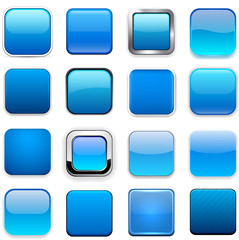 Square blue app icons.