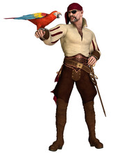 Old Pirate With Parrot