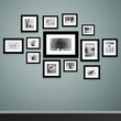 Picture frame vector. Vintage photo frames on wall
