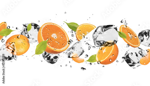 Fototapeta na wymiar Ice fruit on white background