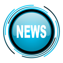 Aufkleber - news blue circle glossy icon