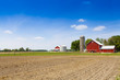 American Farmland With Blue Cloudy Sky