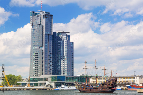 Fototapeta na wymiar Scenery of Gdynia city at Baltic Sea, Poland