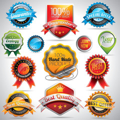 vector set of labels and badges illustration