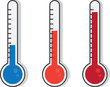 Isolated thermometers in different colors
