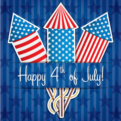 Happy 4th of July card in vector format.