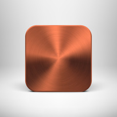 Wall Mural - technology app icon with bronze metal texture