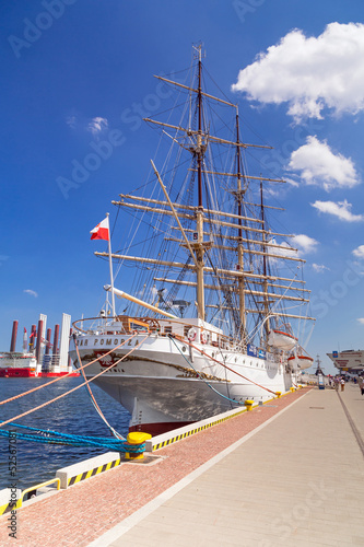 Naklejka na szybę Shipyard in Gdynia city at Baltic Sea, Poland