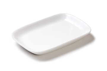 White empty plate of earthenware