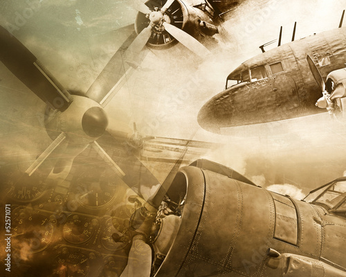 Naklejka na szafę Retro aviation grunge background