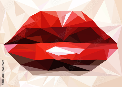 Naklejka na szybę Vector geometric illustration of female mosaic lips