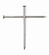 Metal nails cross on white, clipping path