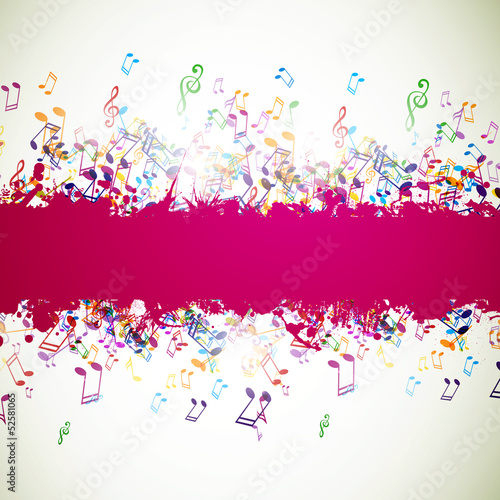Dekoracja na wymiar  tlo-z-nutami-kolorowej-muzyki