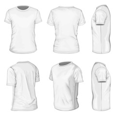 Wall Mural - Men's white short sleeve t-shirt design templates