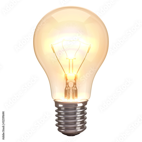 Fotografia  Lamp Burn White Background