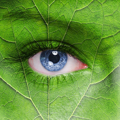 Face with leaf texture