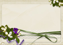Vintage Amazing Background With Bouquet And With Space For Text