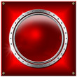 Red and Metal Background with Round Banner