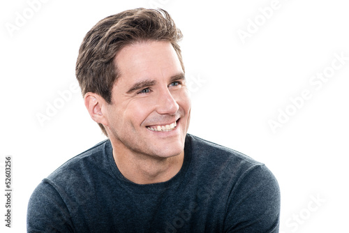 mature handsome man toothy smile portrait Tableau sur Toile