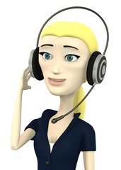 Sticker - 3d render of cartoon character with headphones