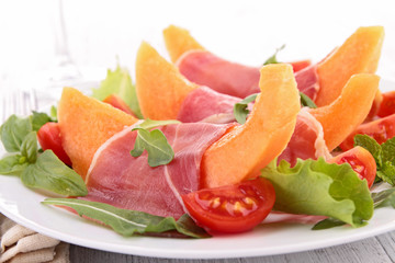 Poster - melon, prosciutto an cherry tomato