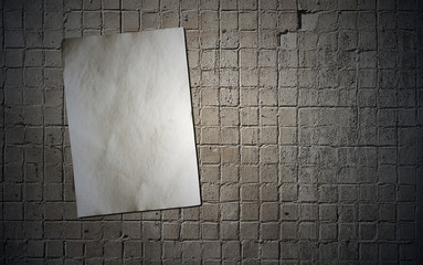 Canvas Print - paper on tile wall