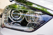 Car headlight close-up