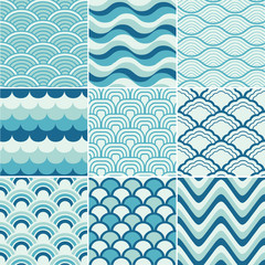 seamless retro wave pattern print