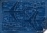 Blue Print Vector Plane Vintage Airplane