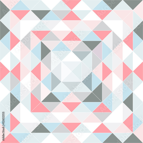Obraz na płótnie canvas trzyczęściowy "tryptyk" Retro wzór geometrycznych pastelowych trójkątów od centrum