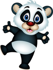 Wall Mural - vector illustration of cute panda cartoon posing