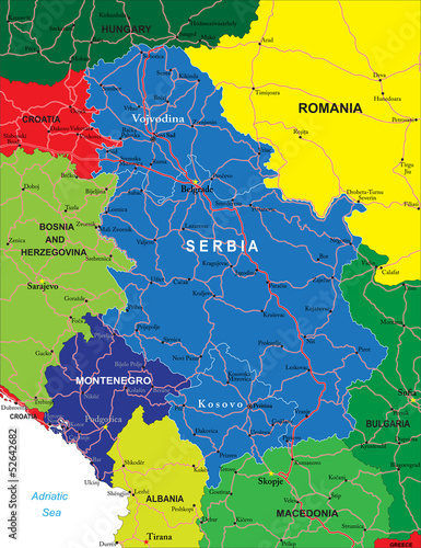 Board z aluminiowym obramowaniem Mapa Serbii i Czarnogóry