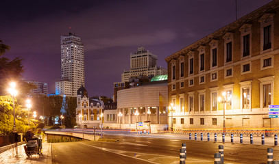 Wall Mural - Evening view Bailen street and Spain Square