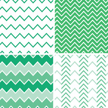 Vector Set Of Four Emerald Green Chevron Patterns And