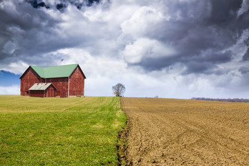 Wall Mural - American Country with stormy sky