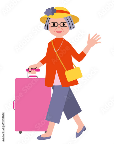 シニア 女性 旅行 Adobe Stock でこのストックイラストを購入して
