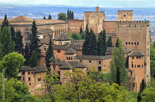 Tapeta ścienna Panorama pałacu alhambra, jak wynika z generalife