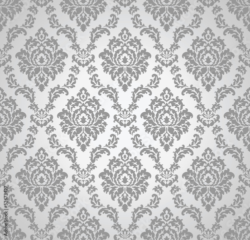 Obraz w ramie Seamless damask wallpaper