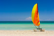 Sailing boat on Varadero beach in Cuba