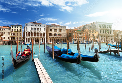 Obraz w ramie gondolas in Venice, Italy