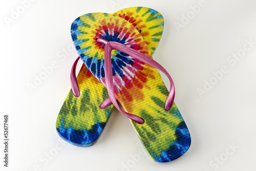 tie dye flip flops