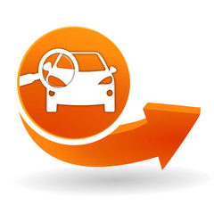 Aufkleber - contrôle technique sur bouton web orange